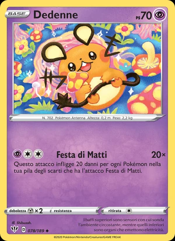 Dedenne card in Italian