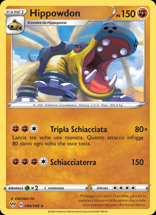 Hippowdon card in Italian