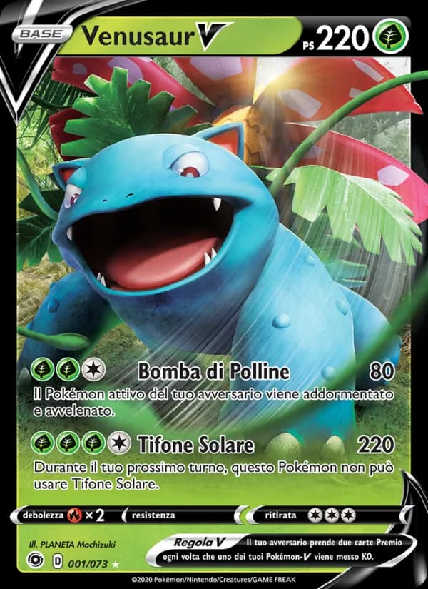 Venusaur V card in Italian