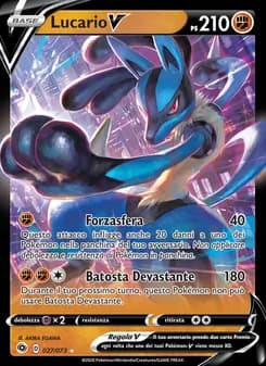 Lucario V card in Italian