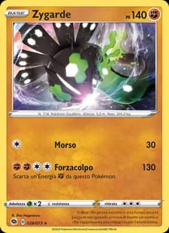 Zygarde card in Italian