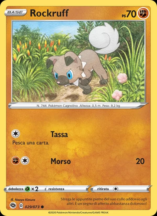 Rockruff card in Italian