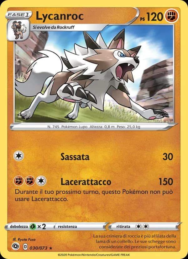 Lycanroc card in Italian