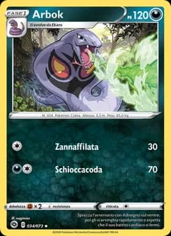 Arbok card in Italian