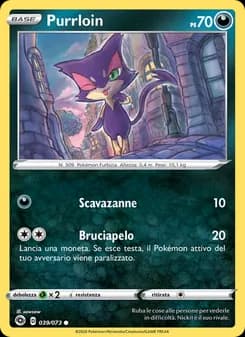 Purrloin card in Italian