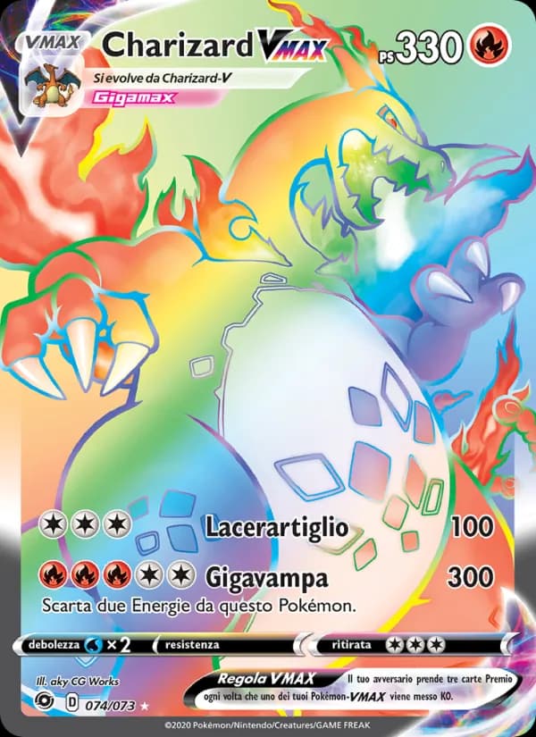 Charizard VMAX card in Italian