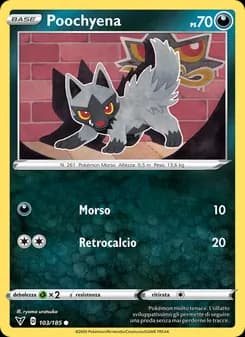 Poochyena card in Italian