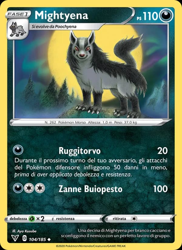 Mightyena card in Italian
