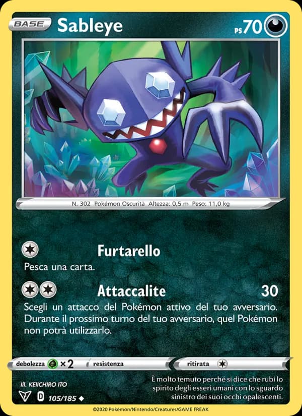 Sableye card in Italian