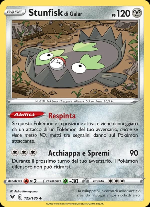 Stunfisk di Galar card in Italian