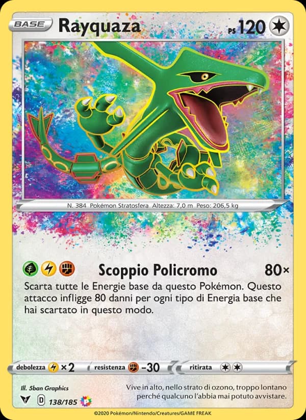 Rayquaza card in Italian