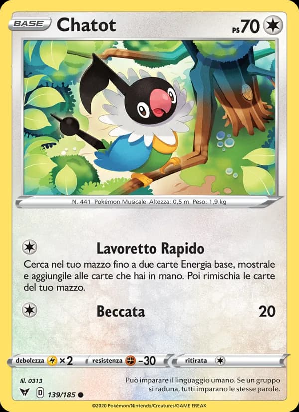 Chatot card in Italian