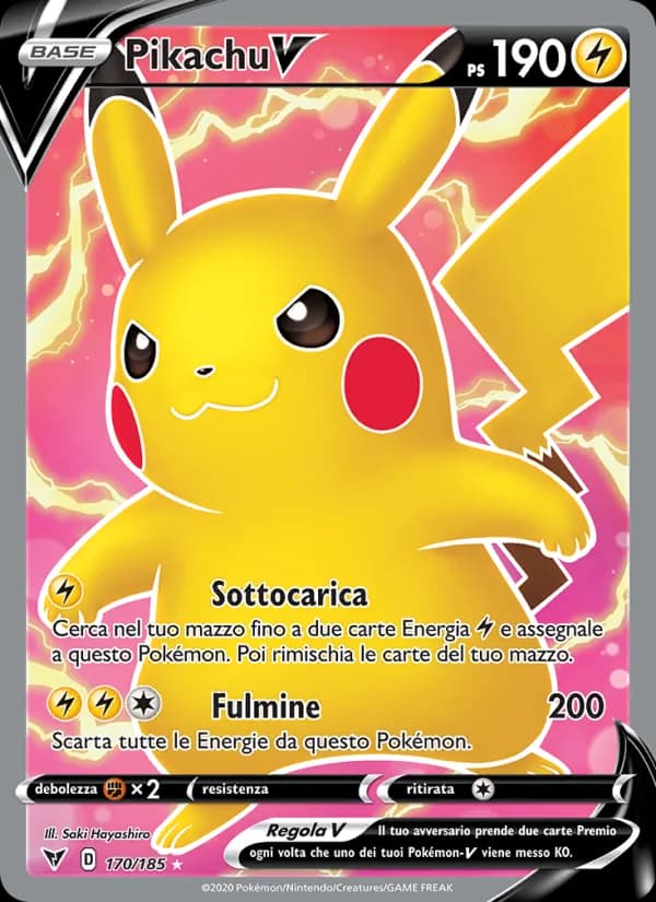 Pikachu V card in Italian