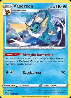 Vaporeon card in Italian