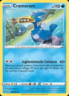 Cramorant card in Italian