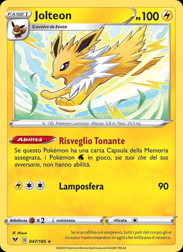 Jolteon card in Italian