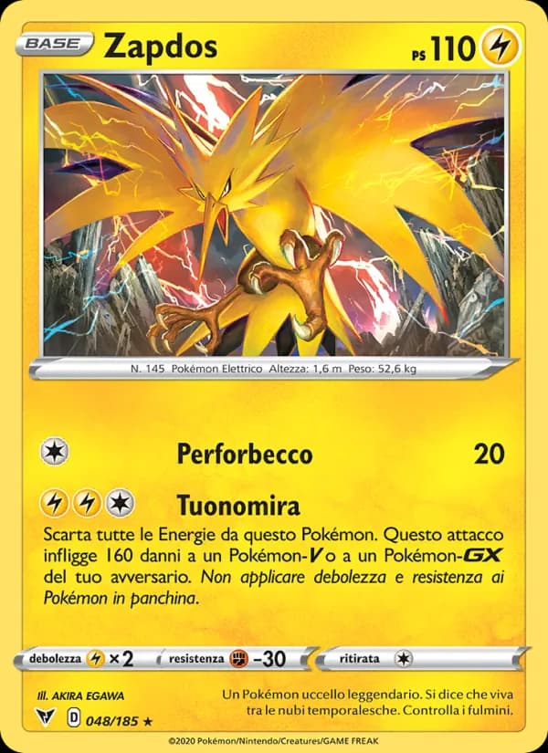 Zapdos card in Italian