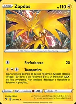 Zapdos card in Italian