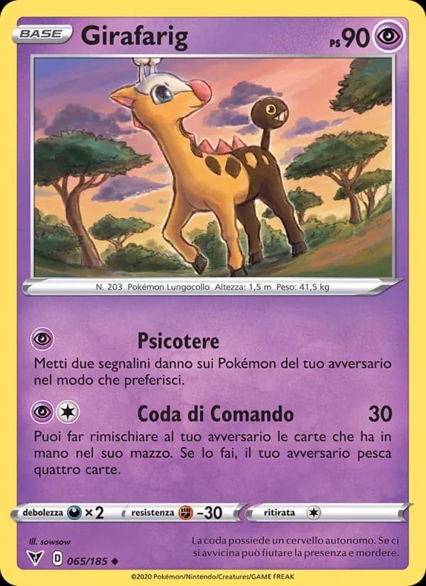 Girafarig card in Italian