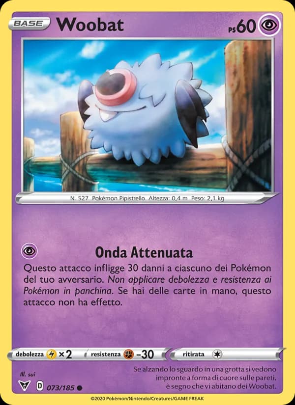 Woobat card in Italian