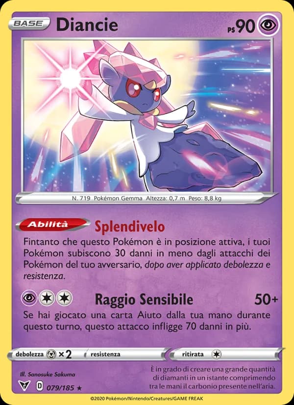 Diancie card in Italian