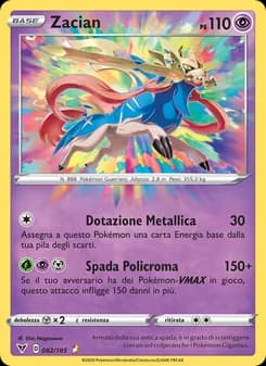 Zacian card in Italian