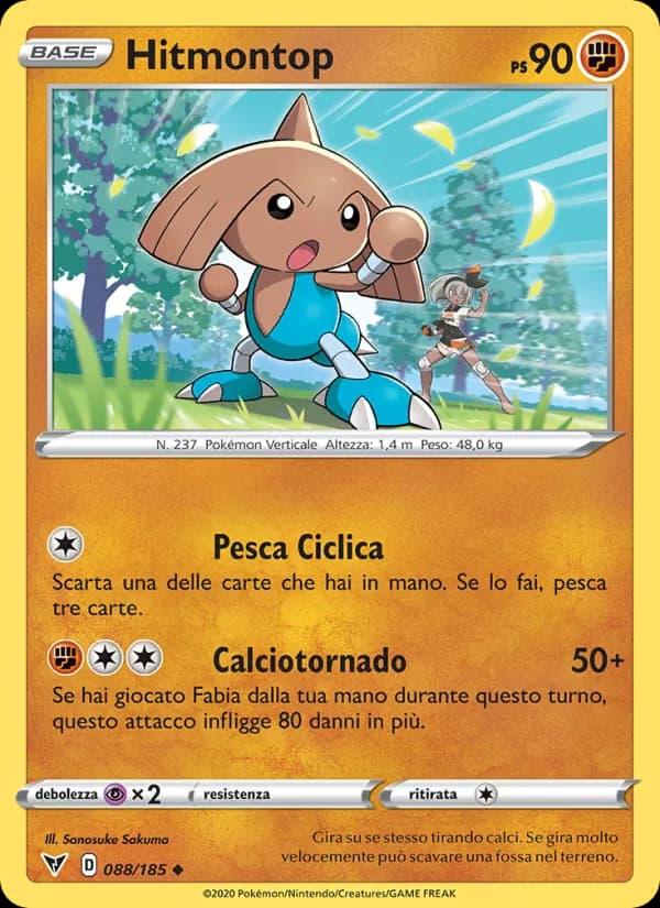 Hitmontop card in Italian