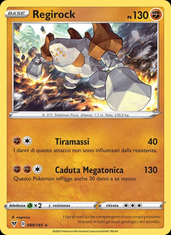 Regirock card in Italian