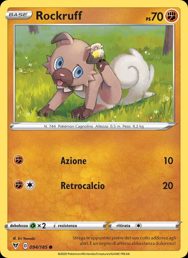Rockruff card in Italian