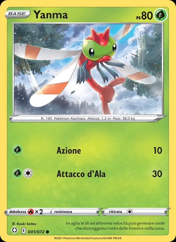 Yanma card in Italian