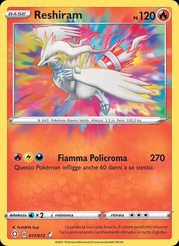 Reshiram card in Italian