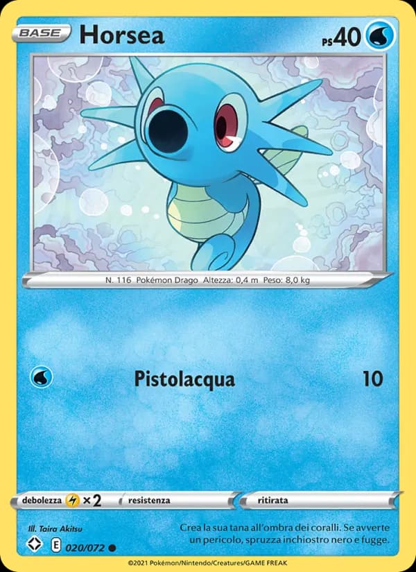 Horsea card in Italian