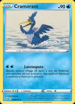 Cramorant card in Italian