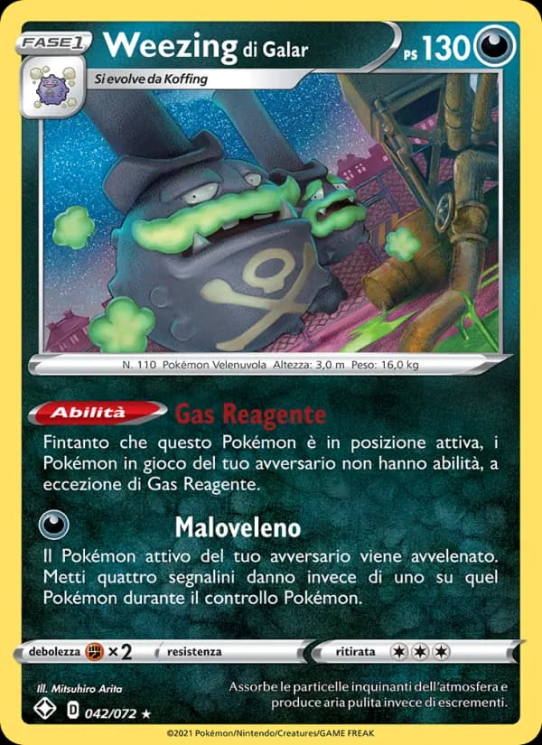 Weezing di Galar card in Italian