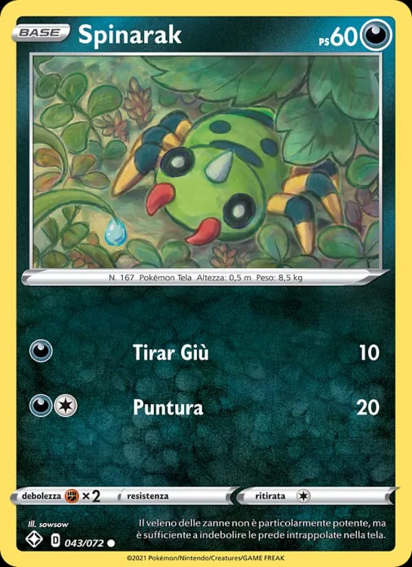 Spinarak card in Italian