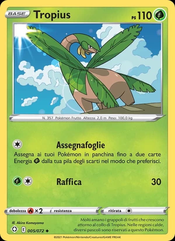Tropius card in Italian
