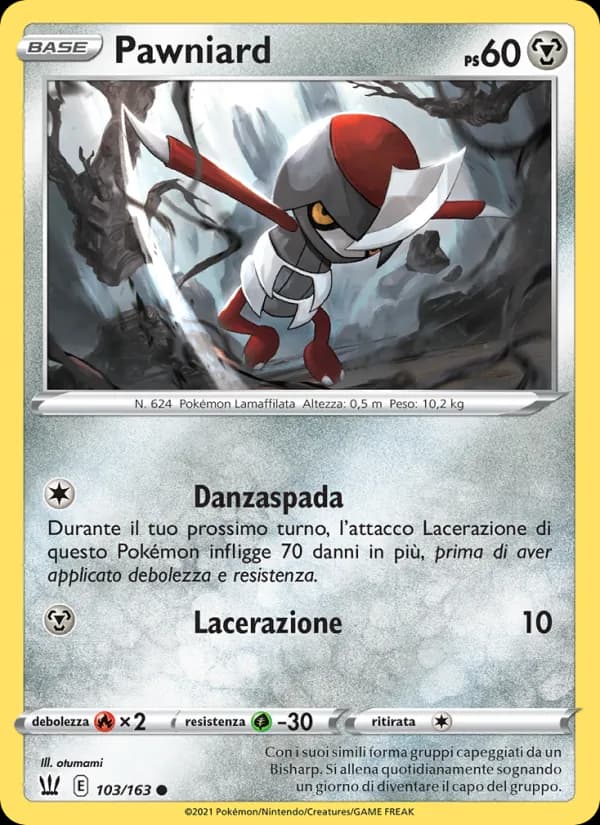 Pawniard card in Italian