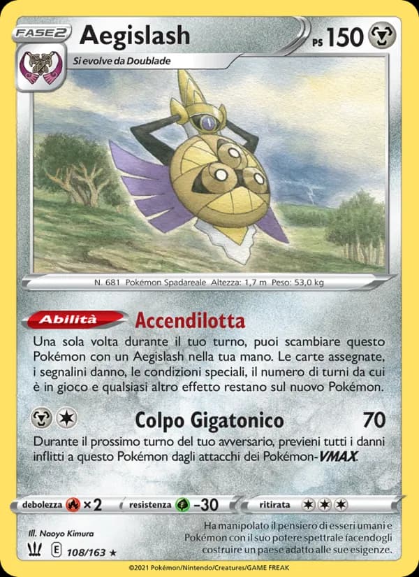 Aegislash card in Italian