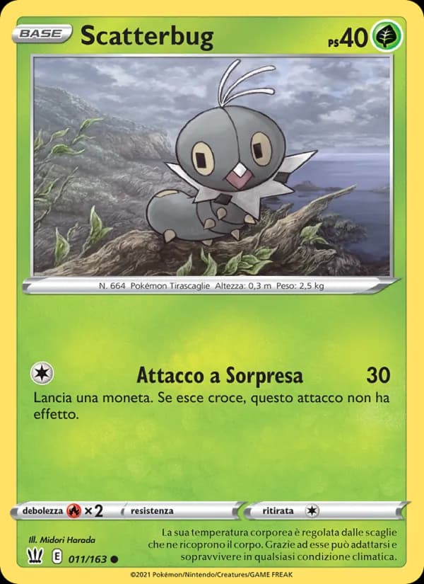 Scatterbug card in Italian