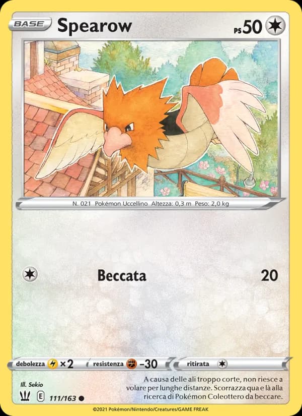 Spearow card in Italian