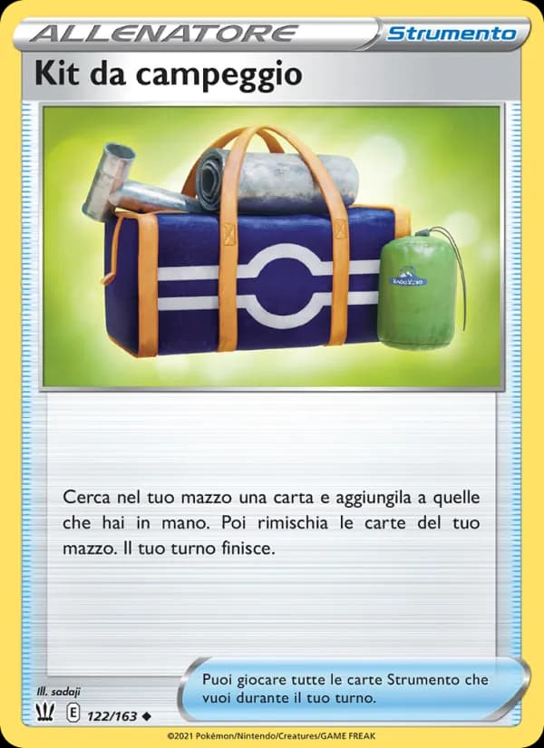 Kit da campeggio card in Italian