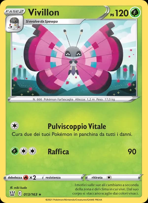 Vivillon card in Italian
