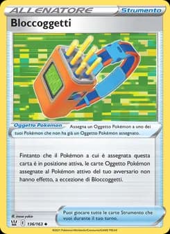 Bloccoggetti card in Italian