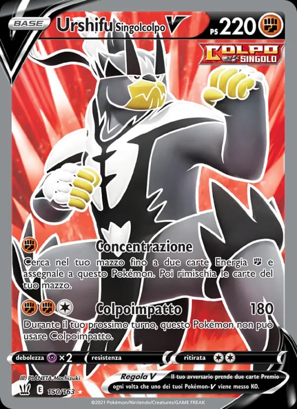 Urshifu Singolcolpo V card in Italian