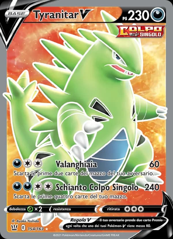 Tyranitar V card in Italian