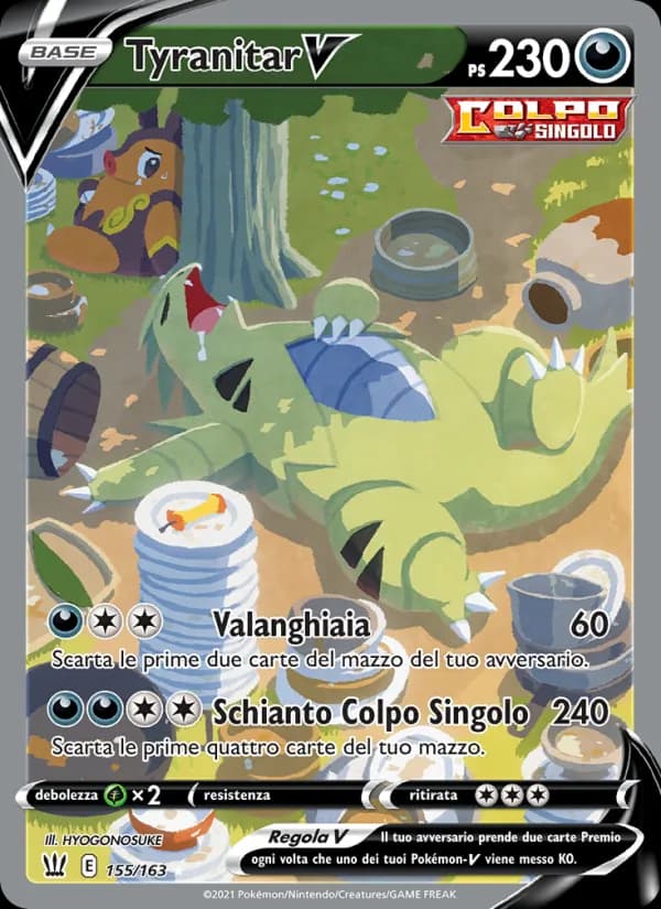 Tyranitar V card in Italian