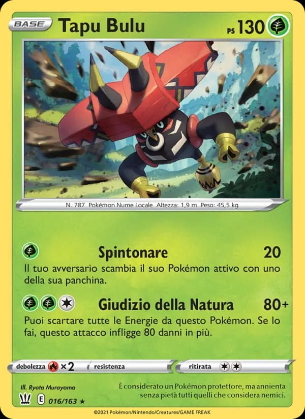 Tapu Bulu card in Italian