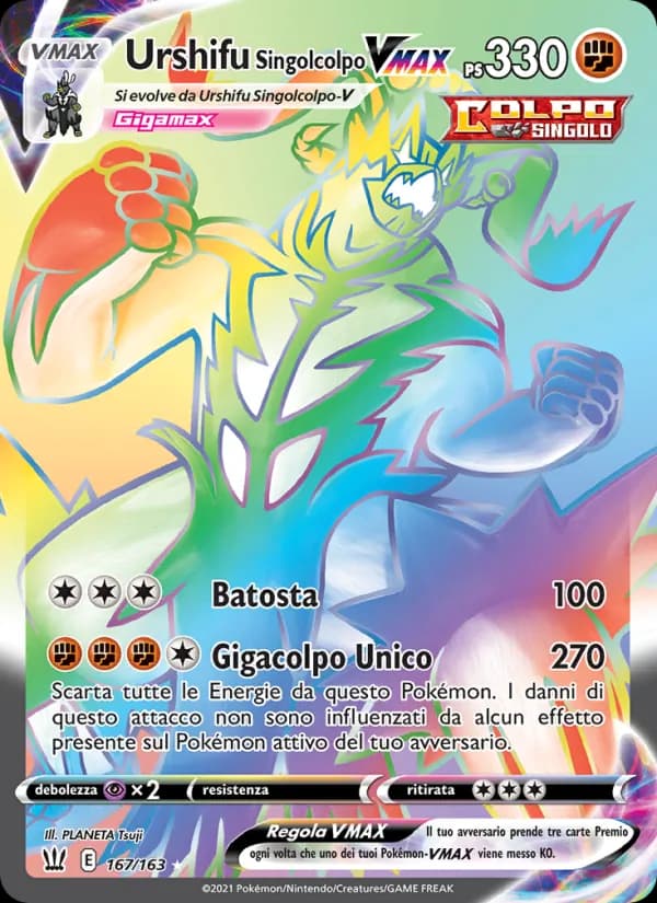 Urshifu Singolcolpo VMAX card in Italian