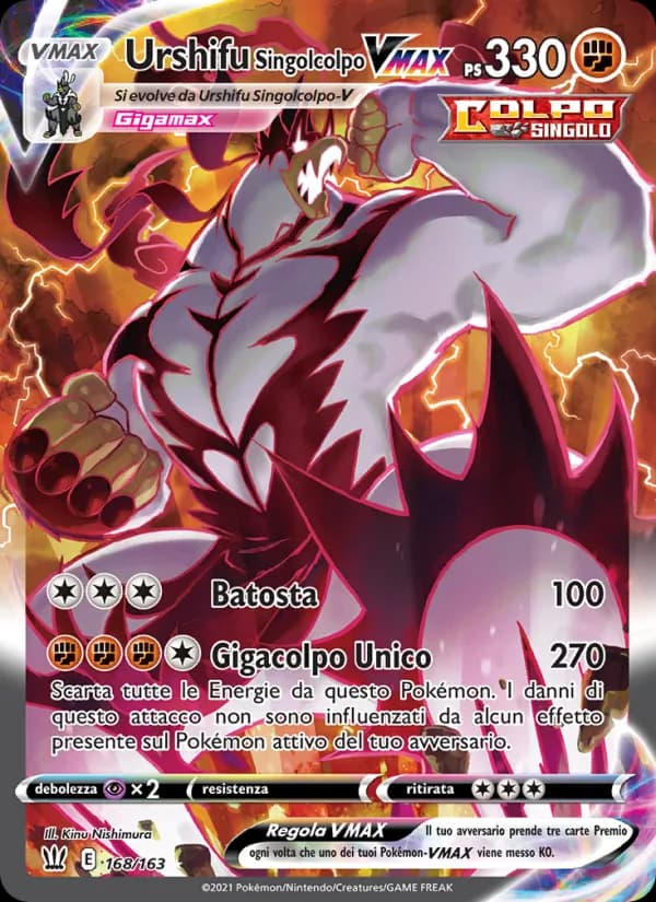 Urshifu Singolcolpo VMAX card in Italian