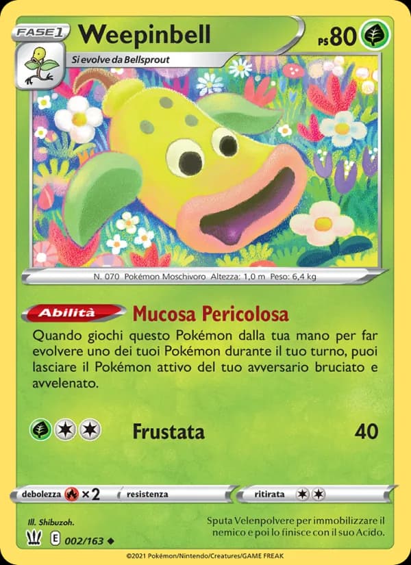 Weepinbell card in Italian